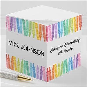 Color Crayon Personalized Paper Note Cube - 47001