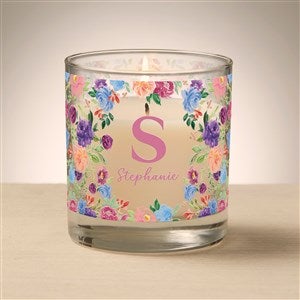 Forever Floral Personalized 8oz Glass Candle - 47012