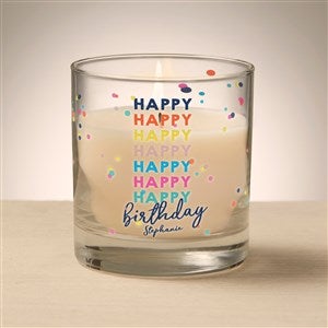 Happy Happy Birthday Personalized 8oz Glass Candle - 47019