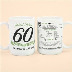 Historical Birthday Personalized Coffee Mug 15 oz.- White - 47059-L