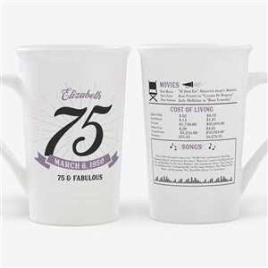 Historical Birthday Personalized Latte Mug 16 oz.- White - 47059-U