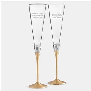 Engraved Wedgwood Vera Wang With Love Gold Flute Pair - 47084-G