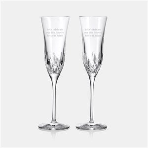 Engraved Waterford Lismore Essence Champagne Flute Pair - 47108