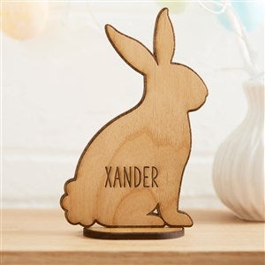 Personalized Wooden Easter Bunny Shelf Decoration - Natural - 47110-N