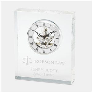 Personalized Logo Crystal Skeleton Desk Clock - 47141