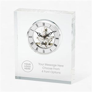 Personalized Logo Crystal Skeleton Desk Clock - 47141