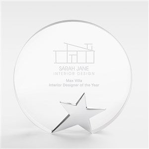 Corporate Logo Recogniton Round Star Glass Award - 47169