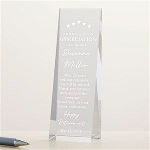 Engraved Greatest Appreciation Slanted Vertical Award - 47174