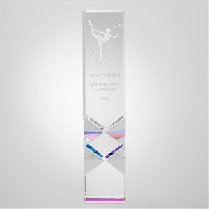 Corporate Logo Diamond Cut Crystal Pillar Recognition Award - 47178