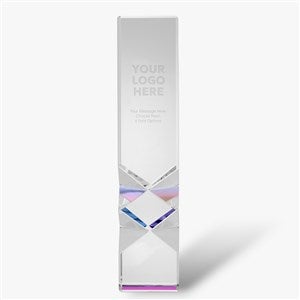 Corporate Logo Diamond Cut Crystal Pillar Recognition Award - 47178