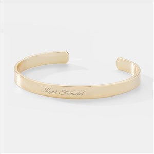 Engraved Slim Gold Plated Cuff Bracelet - 47190