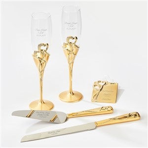 Engraved Gold Intertwined Heart Gift Set - 47196