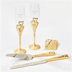 Engraved Gold Intertwined Heart Gift Set - 47196