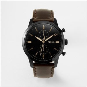 Engraved Fossil Townsman Watch with Brown Leather Strap - 47210