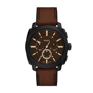 Corporate Fossil Machine Watch with Brown Leather Band - 47213