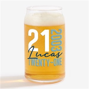 Timeless Birthday Personalized Beer Can Glass - 47222-B