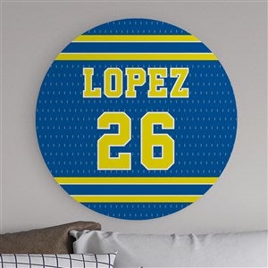 Sports Jersey Personalized Round Wood Sign - 47235