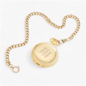 Corporate Brushed Gold Skeleton Pocket Watch and Box - 47250