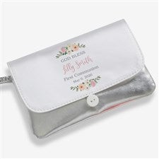 Floral First Communion Personalized Wristlet - 47278