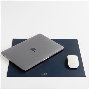 Personalized Leather Portable Desk Mat-Navy - 47299D-N