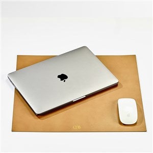 Personalized Leather Portable Desk Mat-Tan - 47299D-T