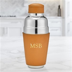 Personalized Leather Wrapped Cocktail Shaker - Tan - 47309D-T