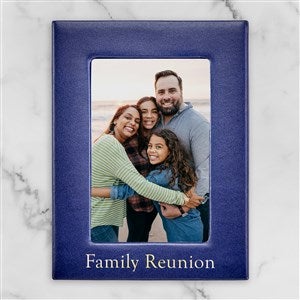 Personalized 4" x 6" Leather Studio Frame-Navy - 47310D-N