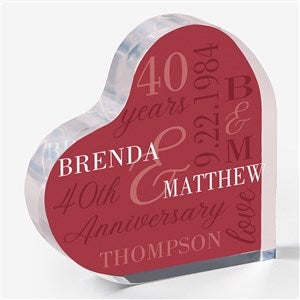 Eternal Love Personalized Anniversary Colored Heart Keepsake - 47330