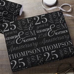 Eternal Love Personalized Anniversary Wrapping Paper Roll - 6ft Roll - 47336