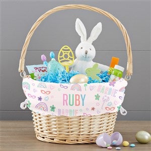 Barbie™ Sweet Vibes Personalized Natural Easter Basket with Folding Handle - 47395