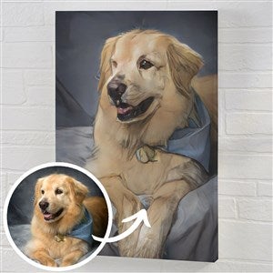 Cartoon Your Pet Portrait Personalized Photo Canvas - 16x20 - 47419-O