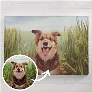 Cartoon Your Pet Portrait Personalized Photo Canvas Print - 24 x 36 - 47419-XL