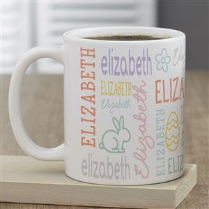 Easter Repeating Name Personalized Coffee Mug 11 oz.- White - 47423-S