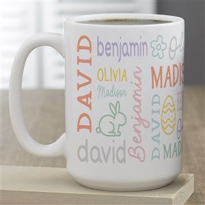 Easter Repeating Name Personalized Coffee Mug 15 oz.- White - 47423-L