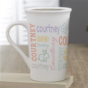Easter Repeating Name  Personalized Latte Mug 16 oz.- White - 47423-U