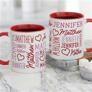 Repeating Name Heart Personalized Coffee Mug 11 oz.- Red - 47426-R
