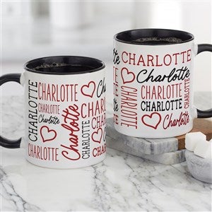 Repeating Name Heart Personalized Coffee Mug - 47426-B