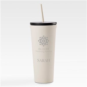 Personal Logo Corkcicle 24oz Cold Cup with Straw- Cream - 47427-LAT