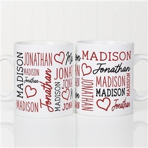 Repeating Name Heart Personalized Coffee Mug 30 oz.- White - 47428-LM
