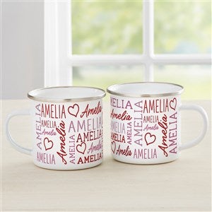 Repeating Name Heart Personalized Enamel Mug - Small - 47429-S