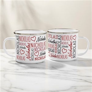 Repeating Name Heart Personalized Enamel Mug-Large - 47429-L