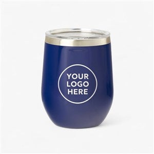 Personal Logo Corkcicle 12oz Stemless Wine Tumbler- Navy - 47435