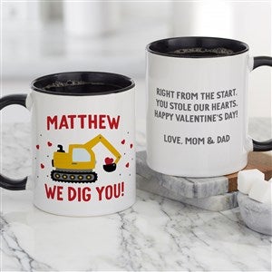 I Dig You Personalized Construction Truck Coffee Mug - Black - 47437-B