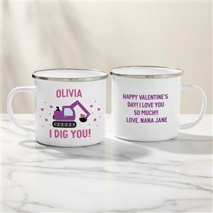 I Dig You Personalized Construction Truck Enamel Mug - Large - 47440-L