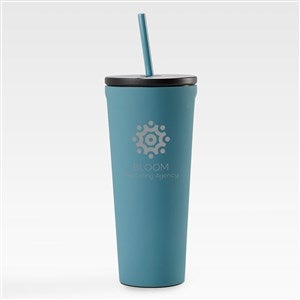Personal Logo Corkcicle 24oz Cold Cup with Straw in Storm (Teal) - 47441-STM