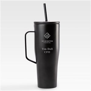 Personal Logo Corkcicle 30oz Cold Cup with Handle- Black - 47442-MB