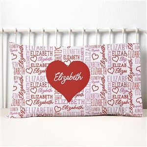 Repeating Name Heart Personalized 20" x 31" Pillowcase - 47461-F