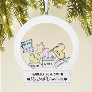 Baby Personalized Snow Globe Shaker Ornament - 47474
