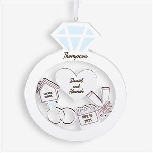 Wedding Personalized Snow Globe Shaker Ornament - 47476
