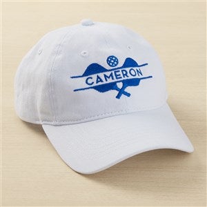 Pickleball Personalized White Baseball Cap - 47509-W